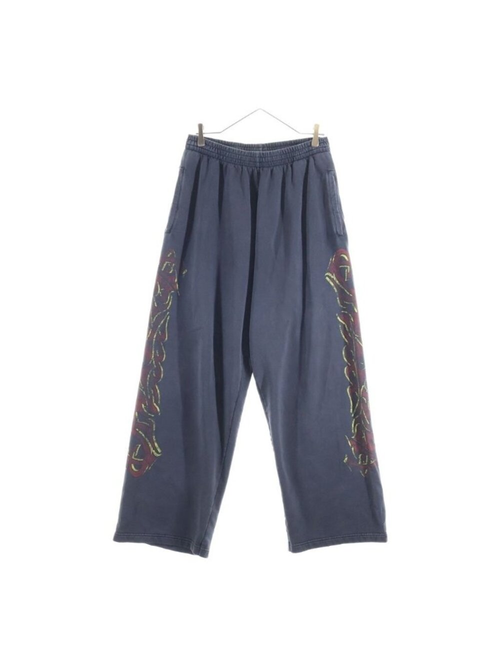 Balenciaga Side Logo Print Baggy Sweatpants Black Pants